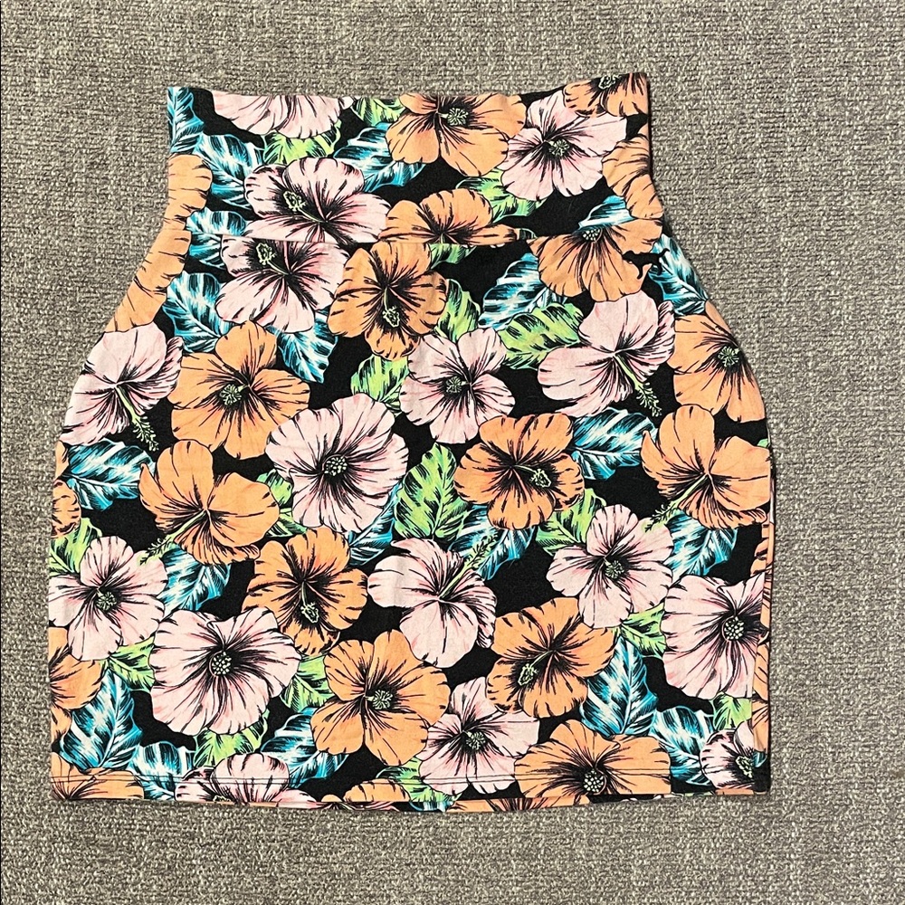 PINK Victoria's Secret Floral Pencil Skirt - Orange, Pink, Green